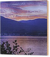 Twilight On Lake George Wood Print