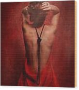 Woman In Red #1 Wood Print