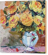 Yellow Roses Still Life #1 Wood Print