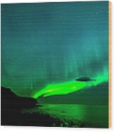 Aurora Borealis On Iceland #11 Wood Print