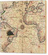 1544 World Map Wood Print