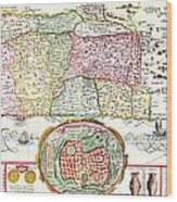 1632 Tirinus Map Of The Holy Land Israel W Numerous Insetsgeographicus Holyland Tirinus 1632 Wood Print