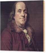 1770s 1778 Benjamin Franklin Portrait Wood Print
