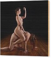 1771 Two Nude Woman Dominant And Submissive Wood Print