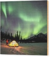 Aurora Borealis In Alaska #18 Wood Print