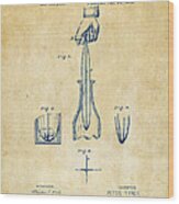 1878 Cork Extractor Patent Artwork - Vintage Wood Print