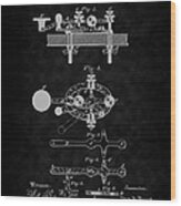 1881 Telegraph Key Patent Art-bk Wood Print