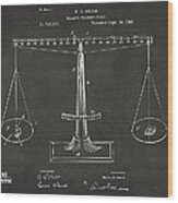 1885 Balance Weighing Scale Patent Artwork - Gray Wood Print