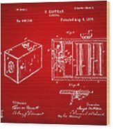1889 George Eastman Camera Patent Red Wood Print