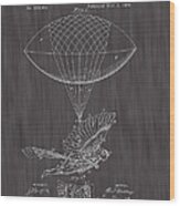 1889 Spalding Flying Machine Patent Art-black Woodgrain Wood Print