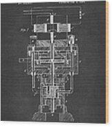 1894 Tesla Electric Generator Patent Gray Wood Print