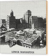 1898 New York City Panorama Wood Print