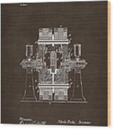 1898 Tesla Electric Circuit Patent Artwork Espresso Wood Print