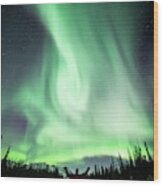Aurora Borealis In Alaska #19 Wood Print