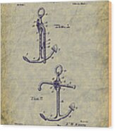 1902 Ship's Anchor Patent Art Wood Print