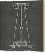 1914 Tesla Transmitter Patent Artwork - Gray Wood Print