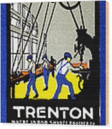1915 Vintage Trenton New Jersey Poster Wood Print