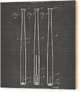 1924 Baseball Bat Patent Artwork - Gray Wood Print