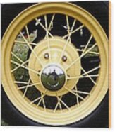 Antique Car Tire Rim Wood Print
