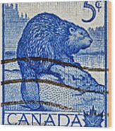1954 Canada Beaver Stamp Wood Print