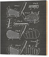 1936 Golf Club Patent Artwork - Gray Wood Print