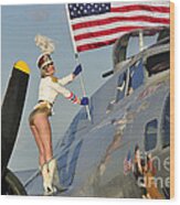 1940s Style Majorette Pin-up Girl Wood Print