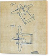 1944 Howard Hughes Airplane Patent Artwork Vintage Wood Print