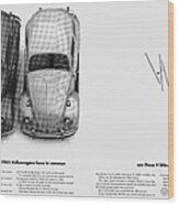 1948 And 1965 Volkwagen Beetle Wood Print