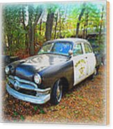 1950 Ford Cop Car Wood Print