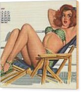 1950's Esquire Pin Up Wood Print