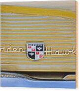 1957 Studebaker Golden Hawk Hardtop Emblem - 2948c Wood Print