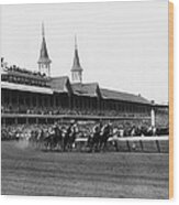 1960 Kentucky Derby Horse Racing Vintage Wood Print
