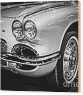 1962 Corvette Black And White Picture Wood Print