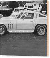 1965 Chevrolet Corvette Sting Ray Coupe Bw Wood Print