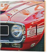 1969 Shelby Cobra Gt500 Front End - Grille Emblem Wood Print