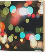 Abstract Colorful Round Bokeh Lights #3 Wood Print