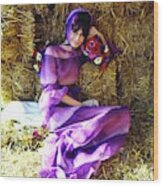 Audrey Hepburn Wearing A Purple Givenchy Dress #2 Wood Print