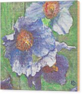 Blue Poppies #1 Wood Print