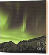 Bright Aurora Borealis, Annie Lake #2 Wood Print