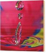 Colorful Water Drop Wood Print