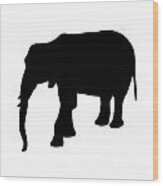 Elephant In Black And White #2 Wood Print