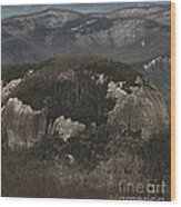 Looking Glass Rock By Blue Ridge Parkway - Aerial Photo #4 Wood Print