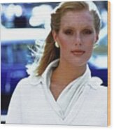 Patti Hansen Wearing A White Sweater #2 Wood Print