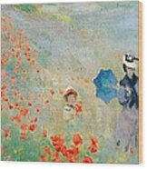 Poppies At Argenteuil Wood Print