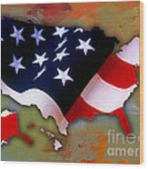 United States Map #2 Wood Print