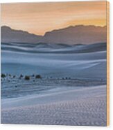 White Sands Sunset #2 Wood Print