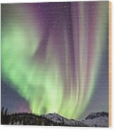 Aurora Borealis In Alaska #21 Wood Print