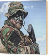 Bearded Soldier Of Special Forces #3 Wood Print