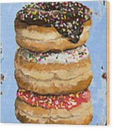 3 Donuts Wood Print