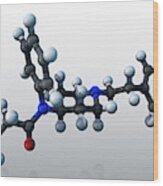 Fentanyl, Molecular Model #3 Wood Print